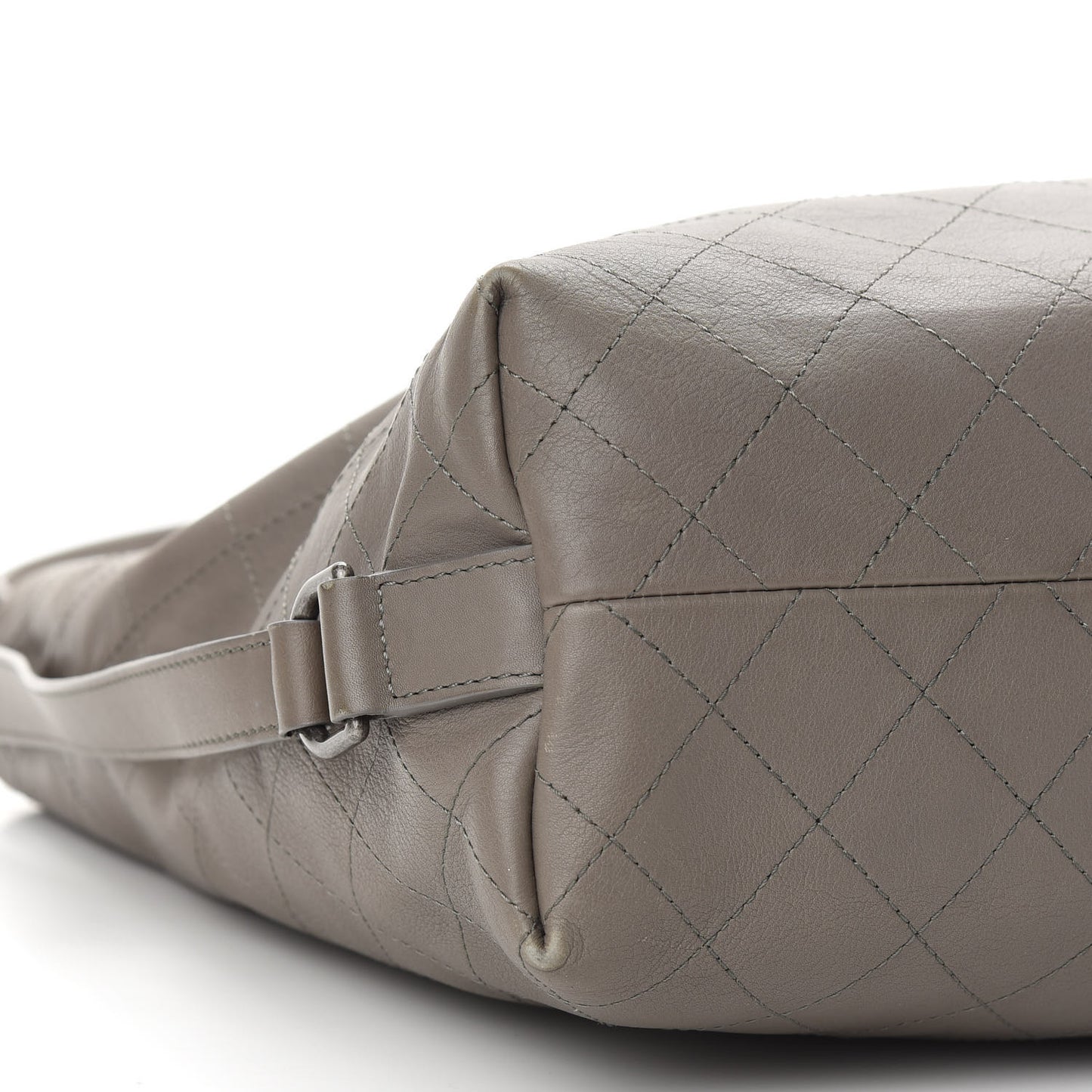 Calfskin Stitched Large Hobo Grey