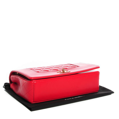 Chanel Sheepskin Quilted Vintage Mademoiselle Flap Red 4 of 9