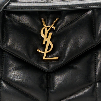 Saint Laurent Lambskin Quilted Small Loulou Puffer Monogram Chain Satchel Black 9 of 11
