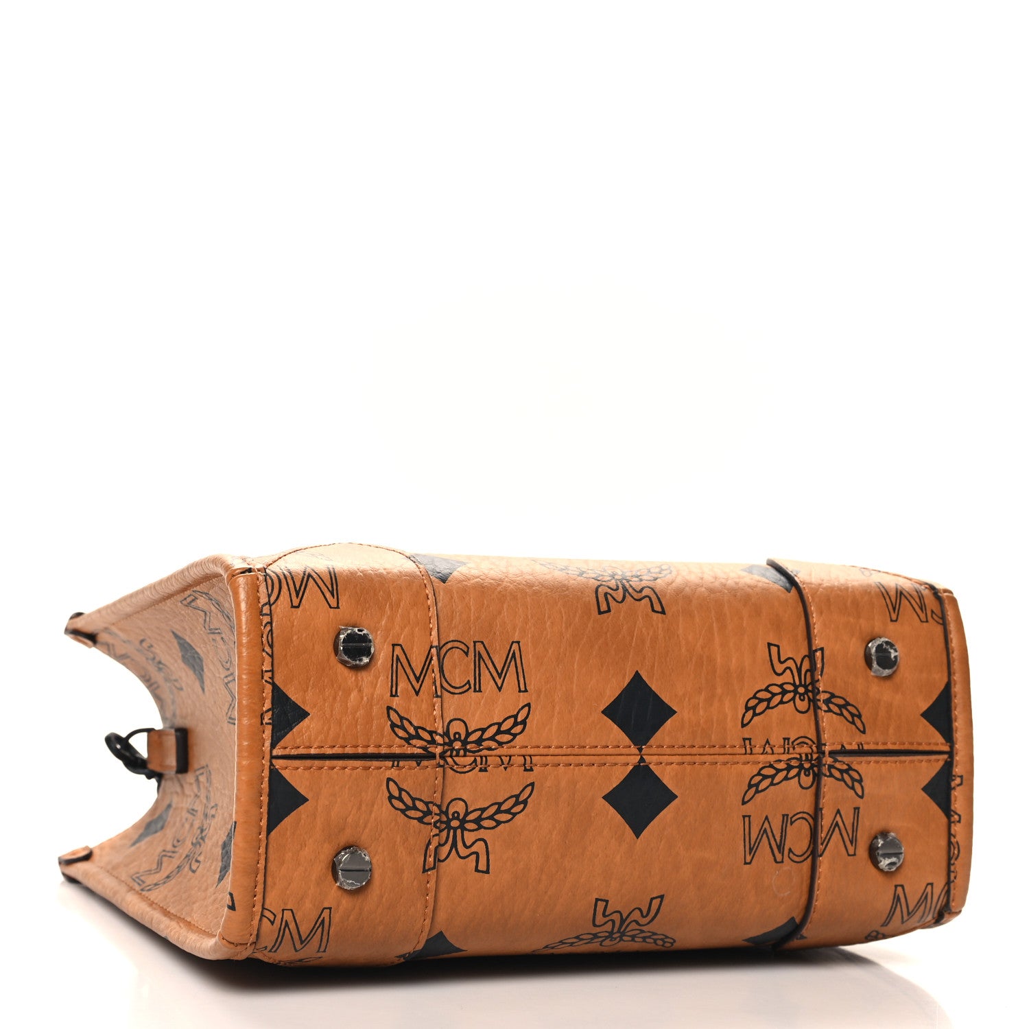MCM Maxi Visetos Small Munchen Tote Cognac 4 of 9
