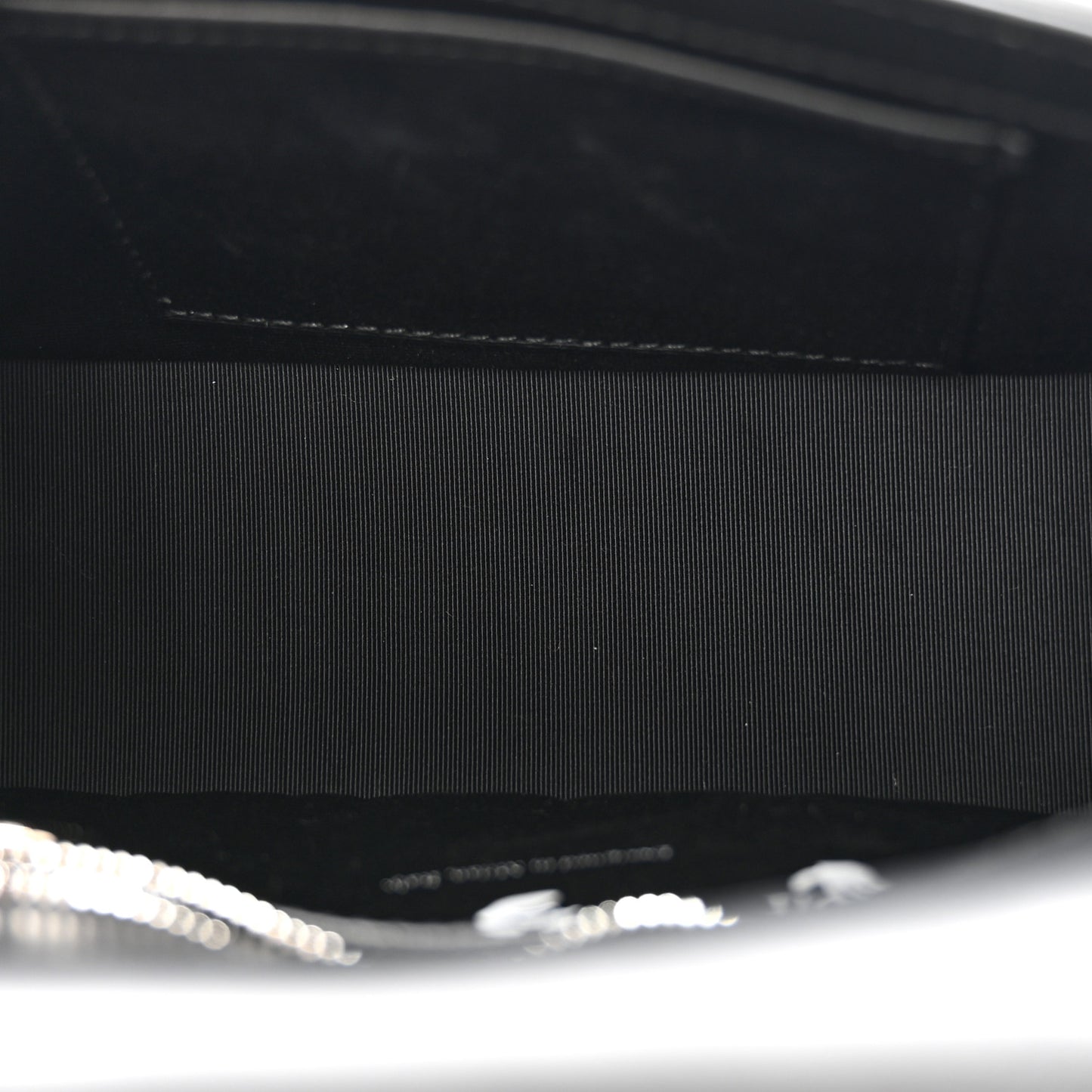Embossed Mini Diag Binder Clip Bag Black