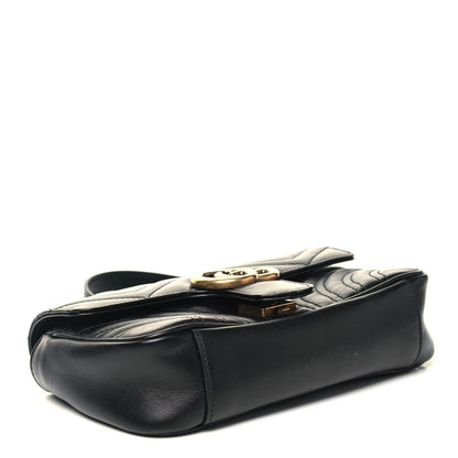 Gucci Calfskin Matelasse Mini GG Marmont Shoulder Bag Black 4 of 12