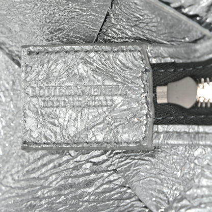 Bottega Veneta Metallic Crinkled Lambskin Maxi Intrecciato Small Cassette Camera Bag Silver 6 of 9