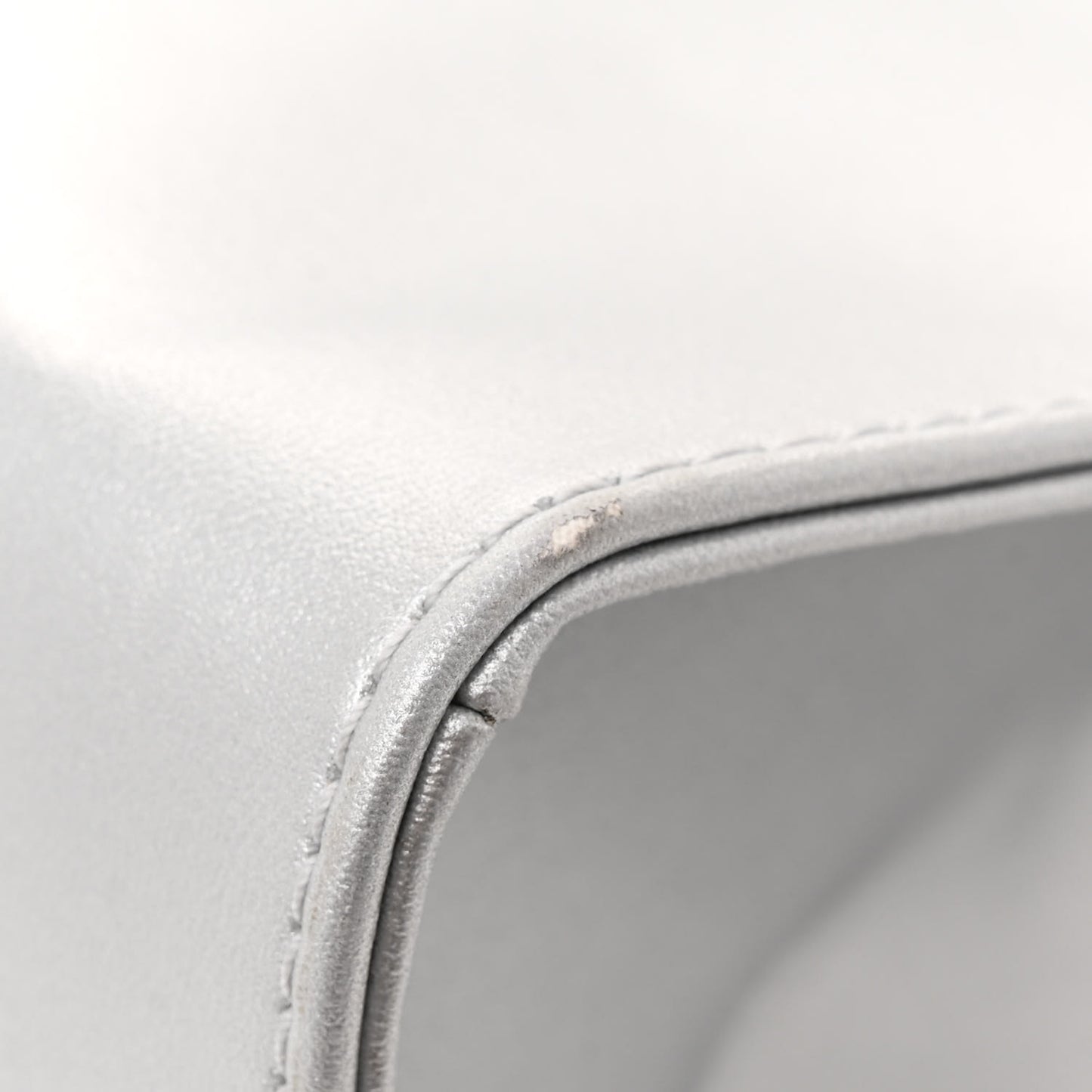 Metallic Vegan Leather Medium Shopping Bag Silver