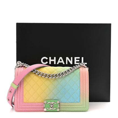 Chanel Caviar Quilted Medium Cuba Rainbow Boy Flap Multicolor 12 of 12