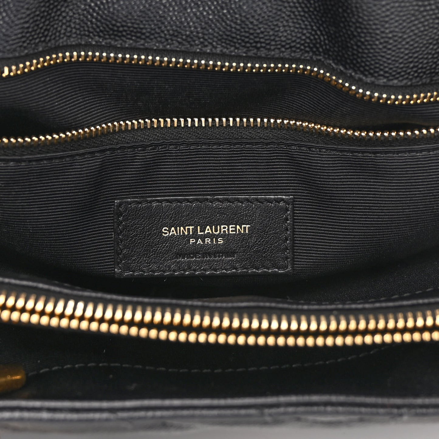 Grain De Poudre Matelasse Chevron Monogram Shopping Bag Black