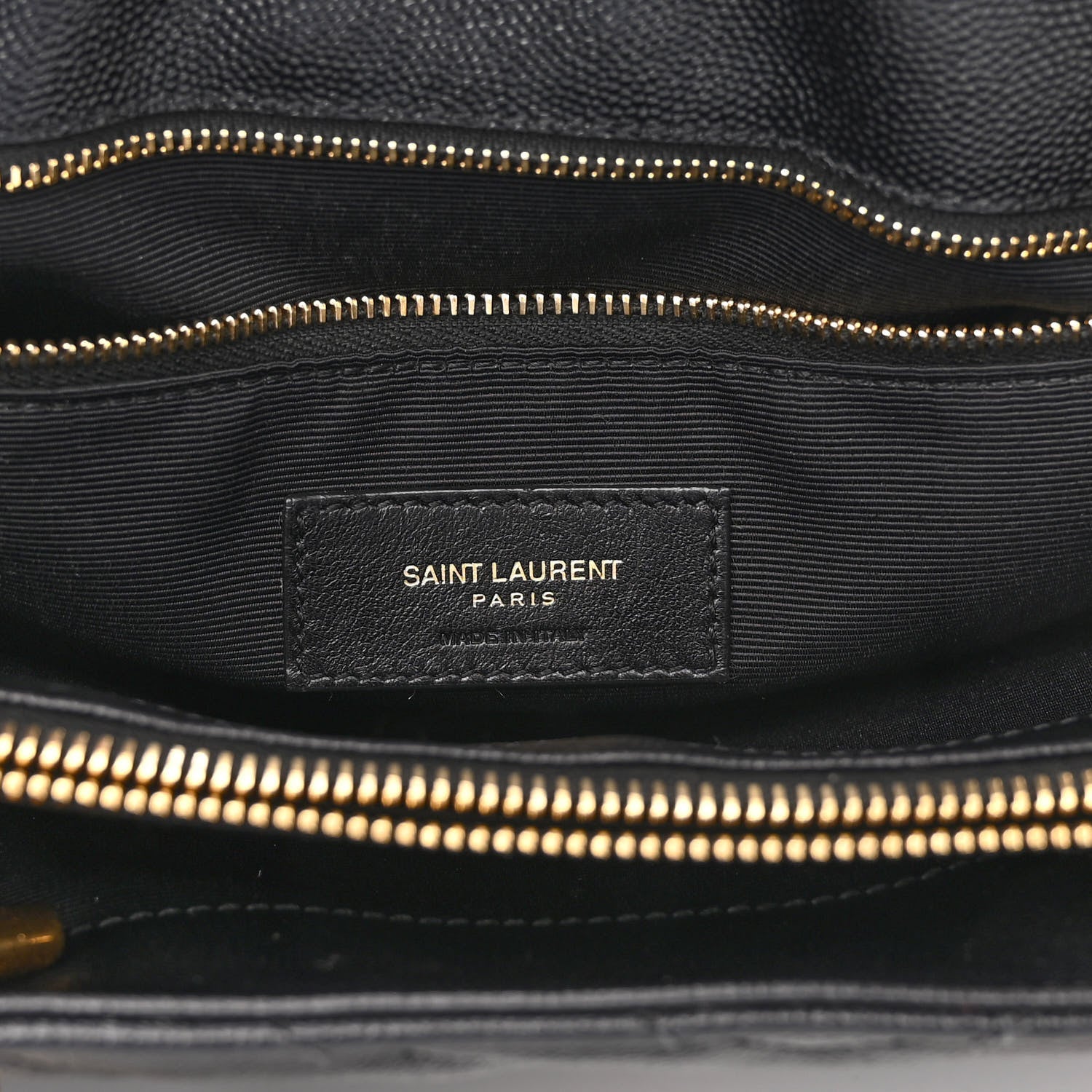 Saint Laurent Grain De Poudre Matelasse Chevron Monogram Shopping Bag Black 6 of 9