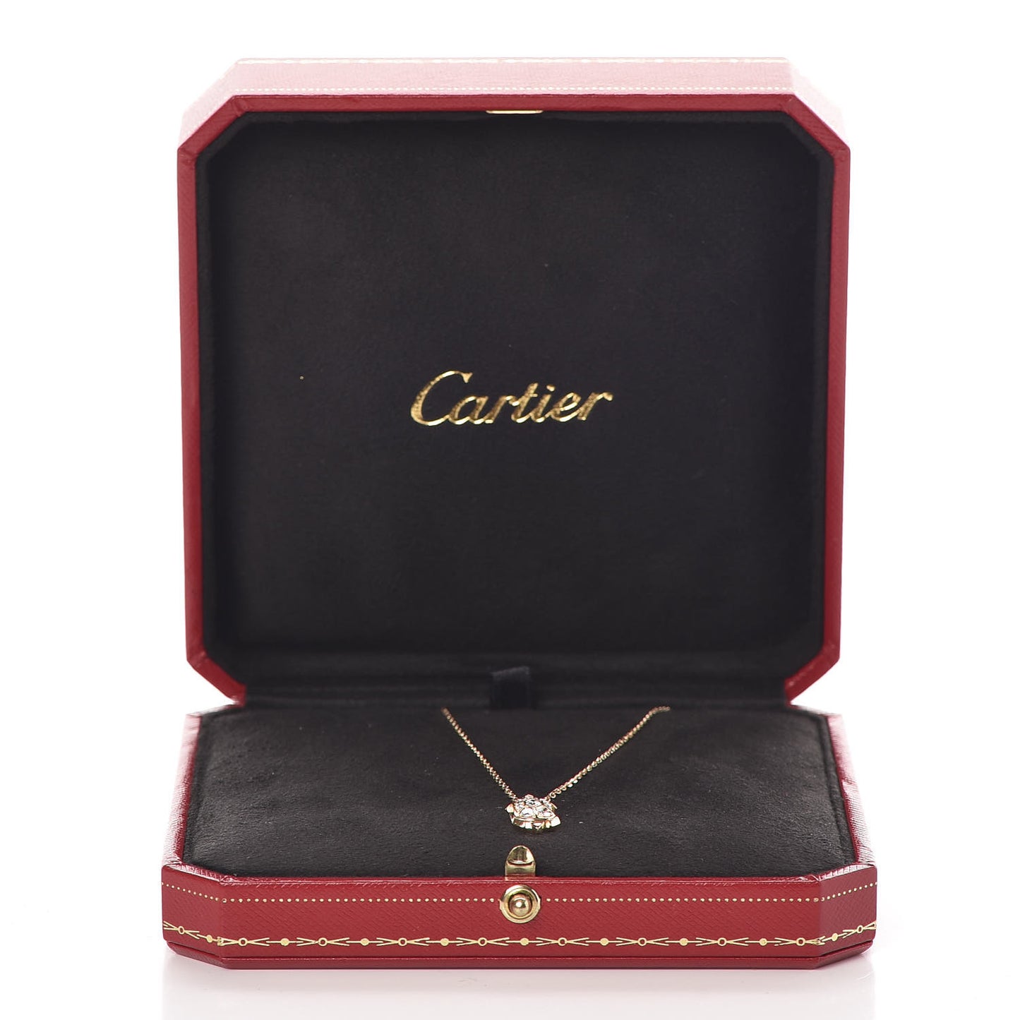 18K Pink Gold Diamond Torute Pendant Necklace