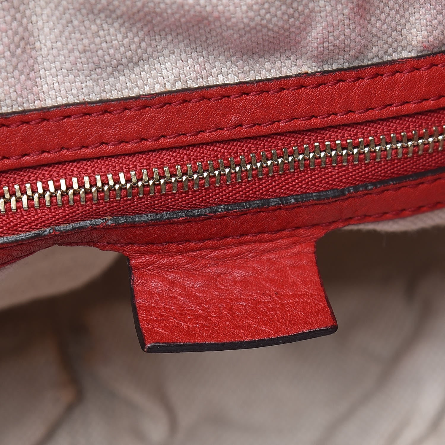 Gucci Pebbled Calfskin Medium Soho Chain Shoulder Bag Tabasco Red 8 of 18