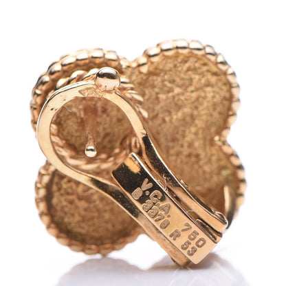 Van Cleef & Arpels 18K Yellow Gold Vintage Alhambra Earrings 3 of 10