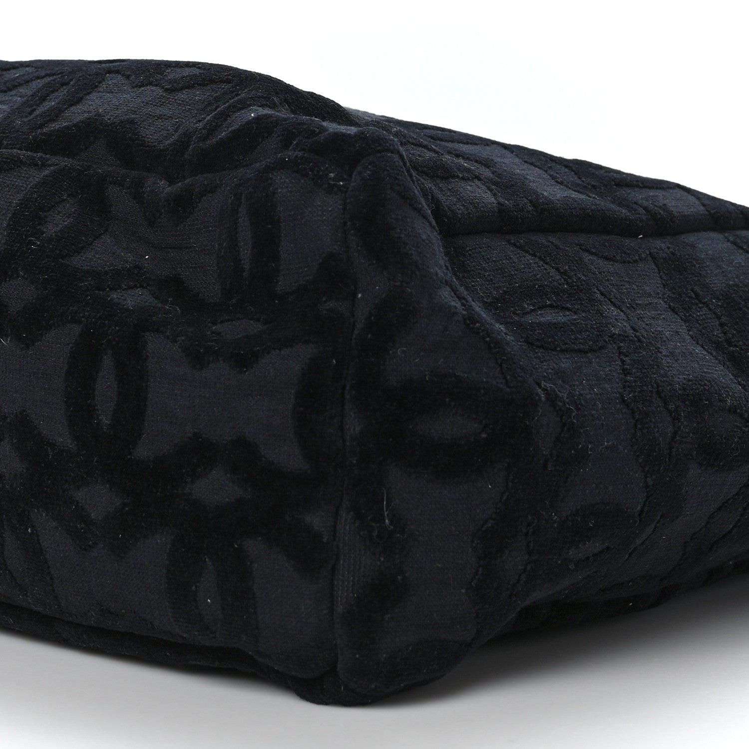 Chanel Terry Cotton CC Beach Tote Black 5 of 9