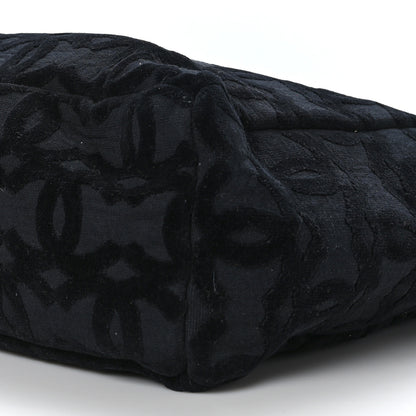 Chanel Terry Cotton CC Beach Tote Black 5 of 9
