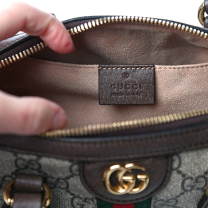 Gucci GG Supreme Monogram Web Small Ophidia Boston Bag Beige New Acero 6 of 13