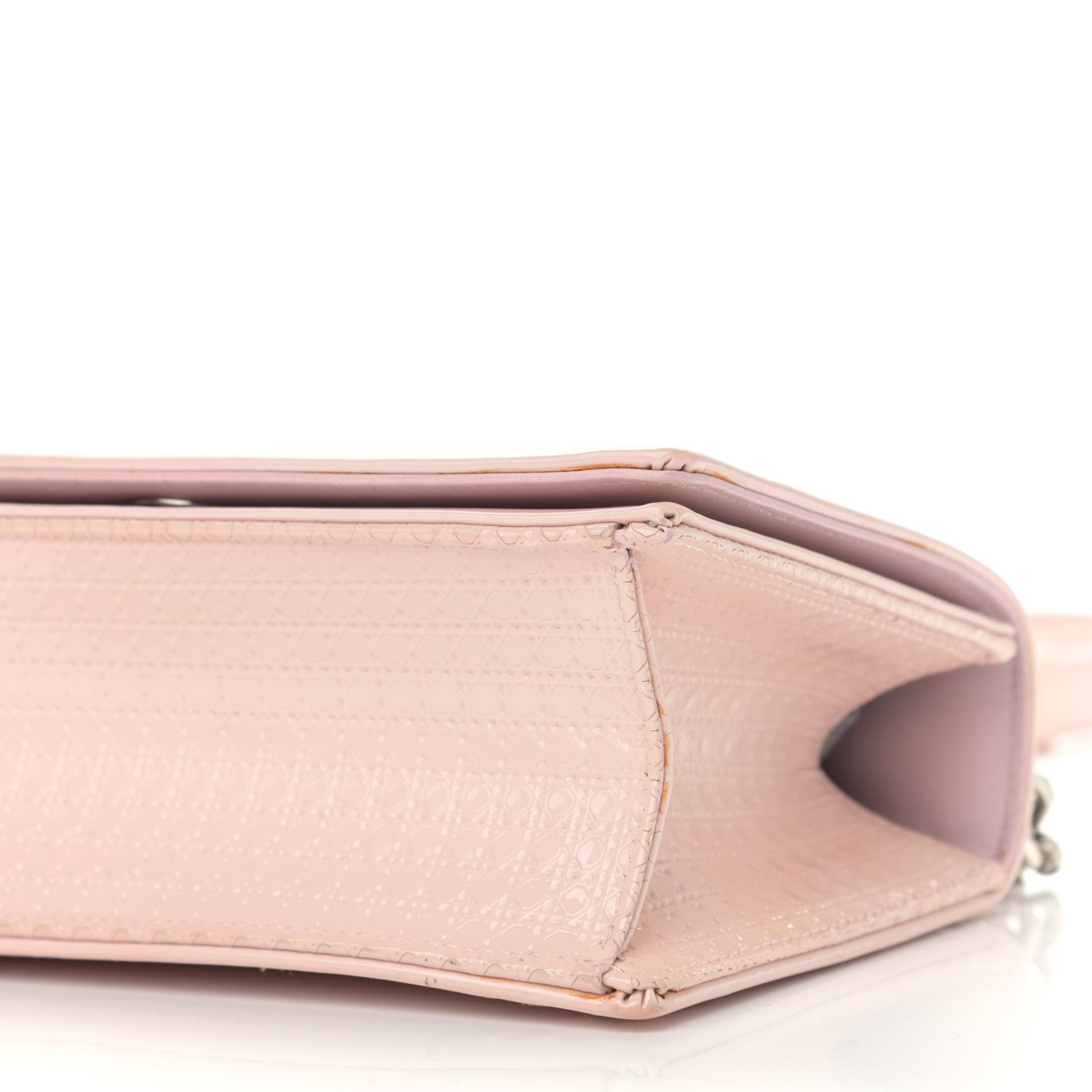 Christian Dior Patent Micro-Cannage Small Diorama Flap Bag Rose 10 of 16