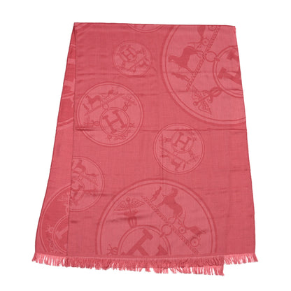 Hermes Cashmere Silk New Libris Stole Rose Gloss 2 of 3