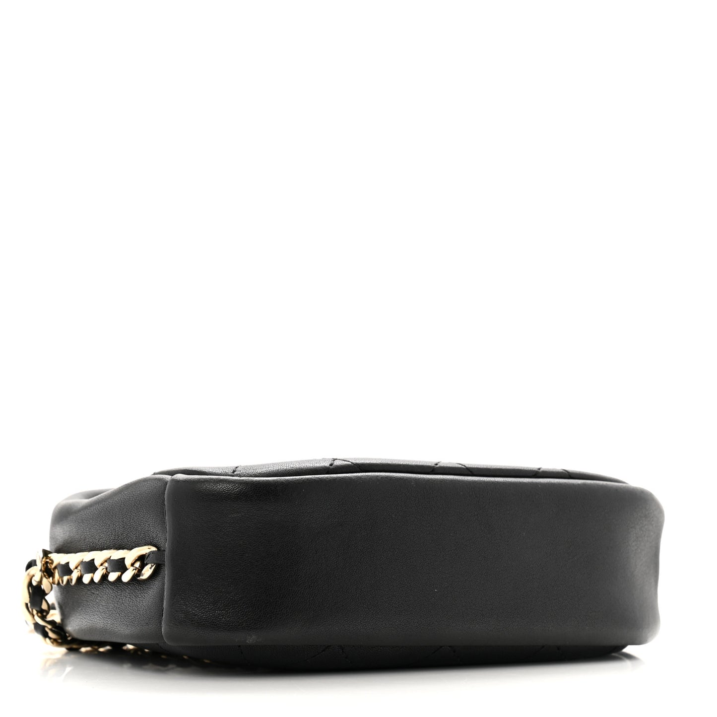 Goatskin Quilted Small Casual Trip Camera Case Black
