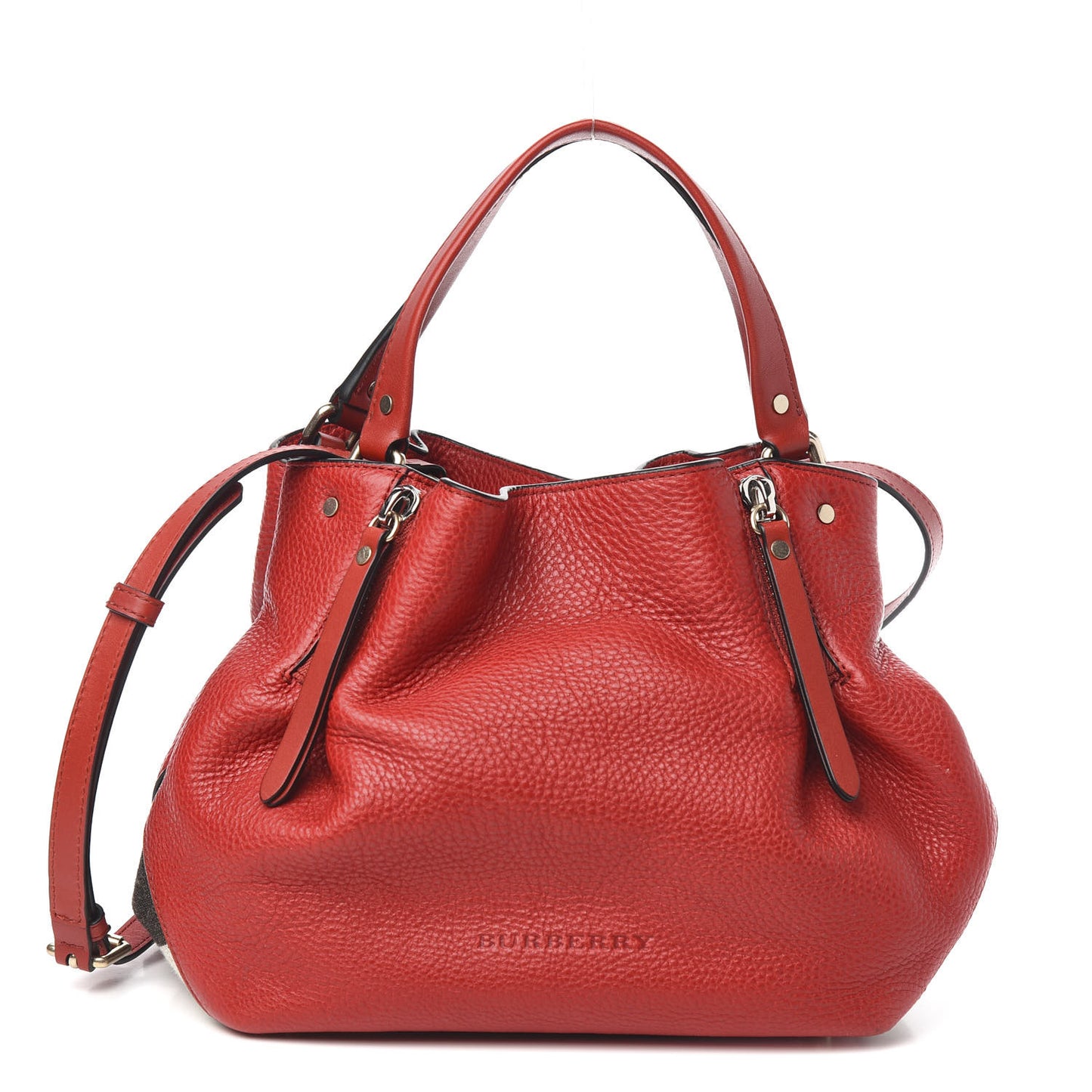 Grainy Calfskin House Check Small Maidstone Red