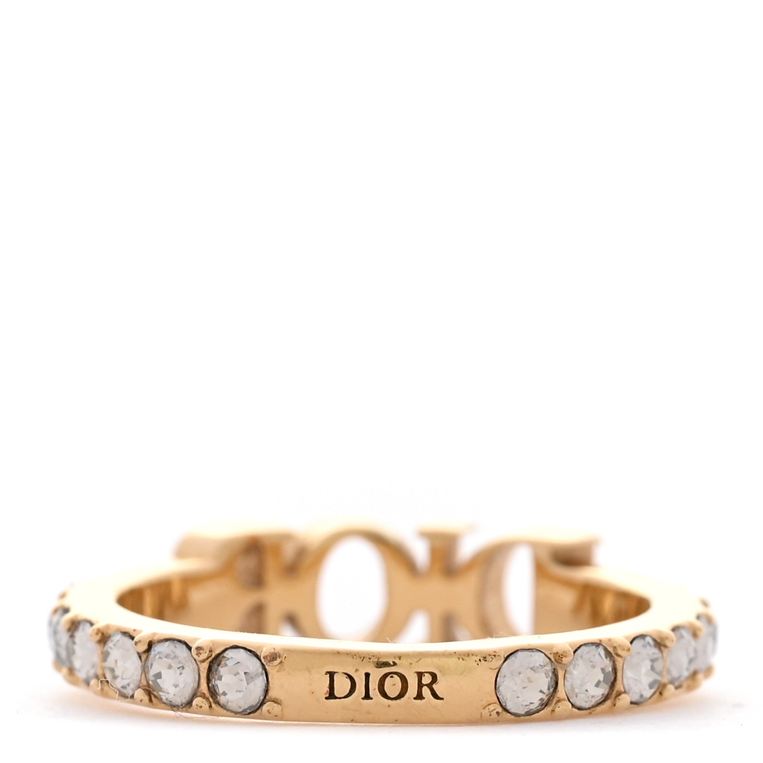 Christian Dior Metal Crystal DIO(R)EVOLUTION Ring M Gold 1845695