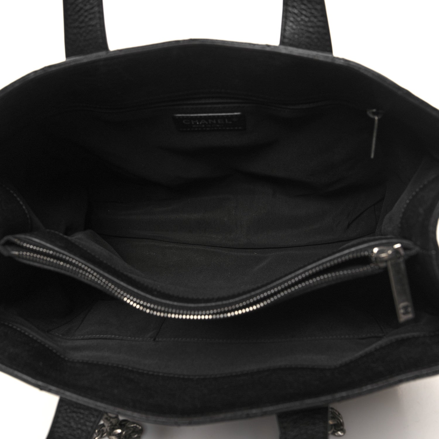 Chanel Metallic Grained Calfskin Quilted Large Casual Pocket Tote Black 6 of 16