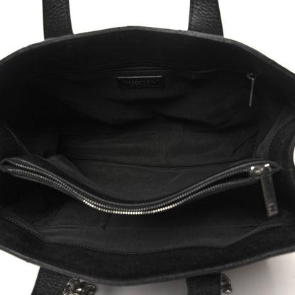 Chanel Metallic Grained Calfskin Quilted Large Casual Pocket Tote Black 6 of 16