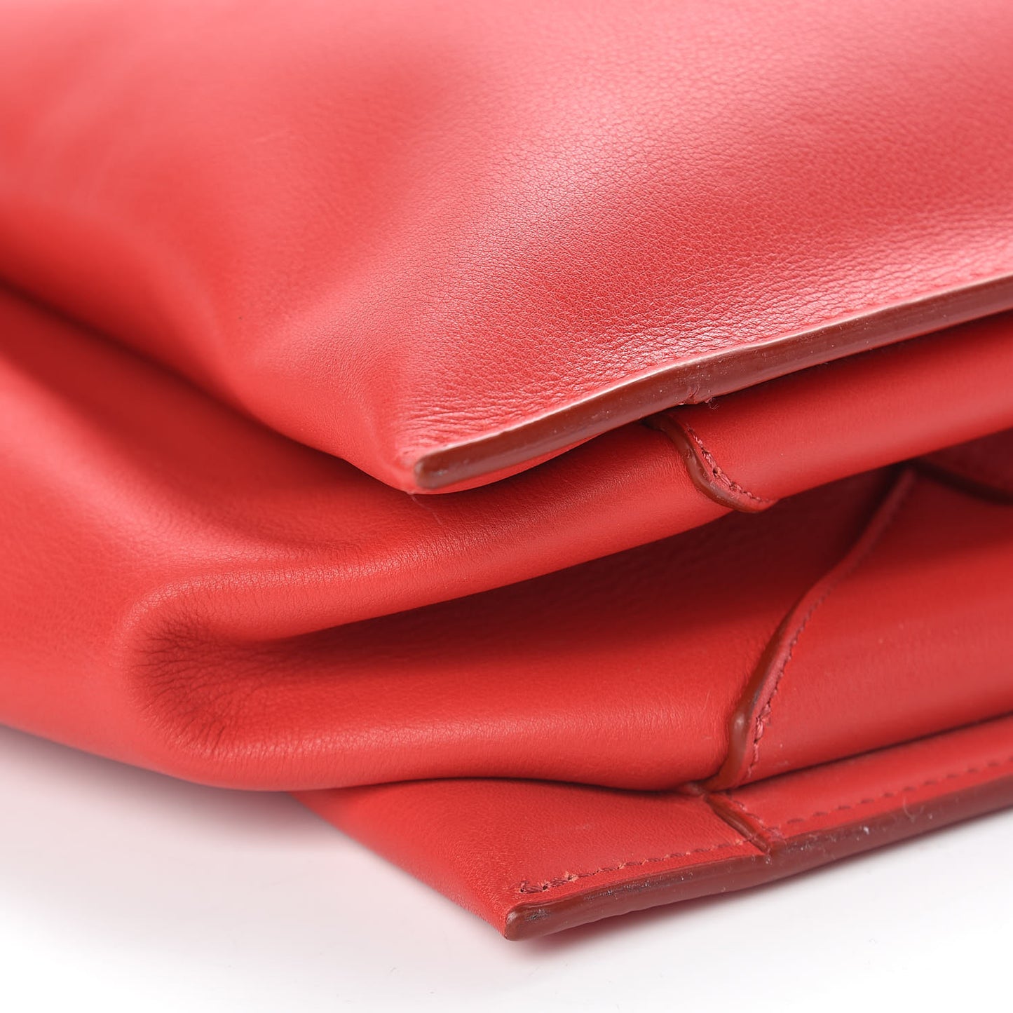 Supple Natural Medium Tri-Fold Bag Scarlet