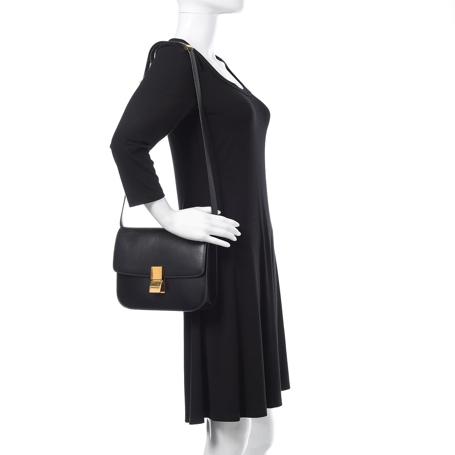 Celine Box Calfskin Medium Classic Box Flap Bag Black 2 of 13