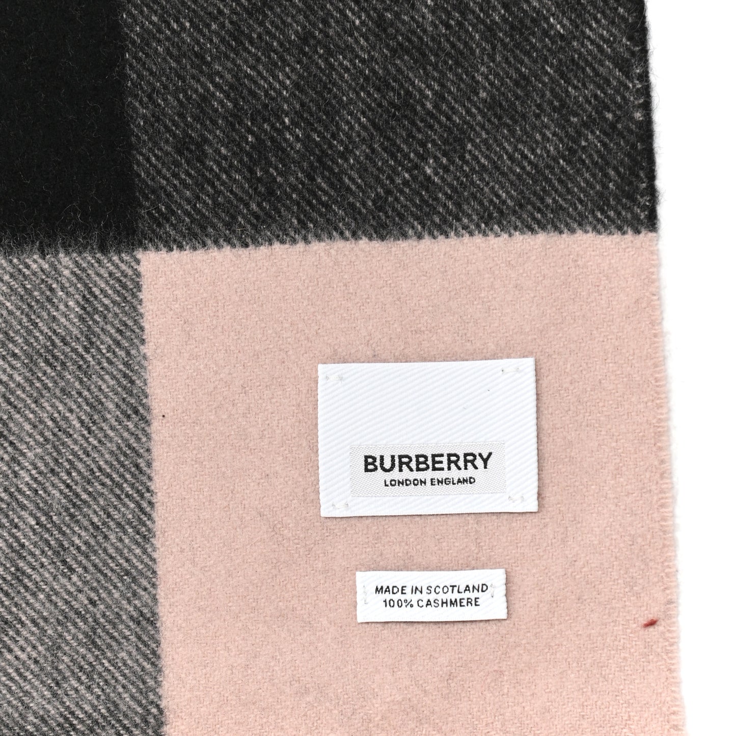 Cashmere Giant Check Scarf Pink Heather
