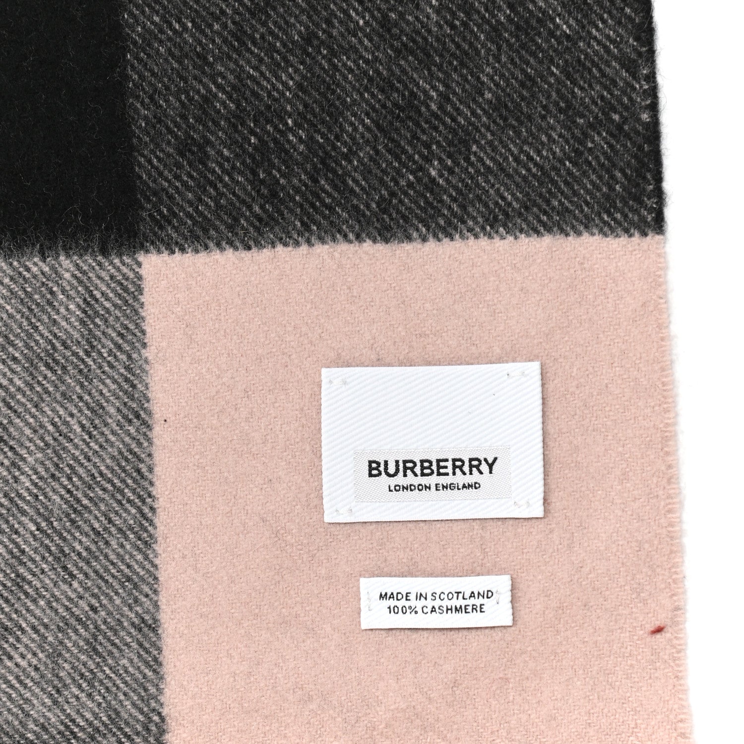 Burberry Cashmere Giant Check Scarf Pink Heather 4 of 4