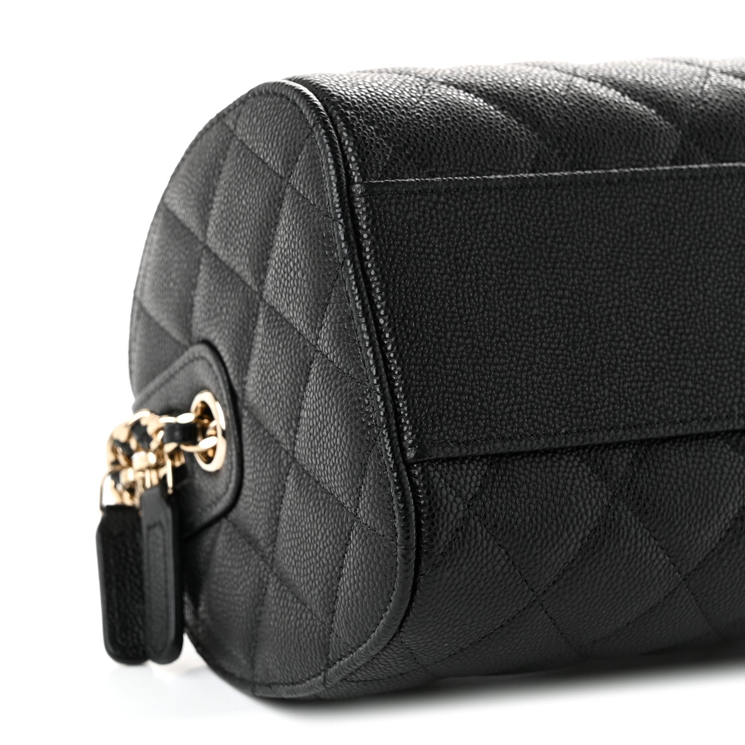 Chanel Caviar Quilted Barrel Clutch With Chain Black 8 of 10