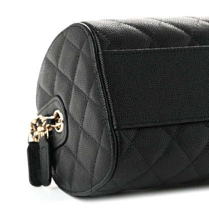 Chanel Caviar Quilted Barrel Clutch With Chain Black 8 of 10