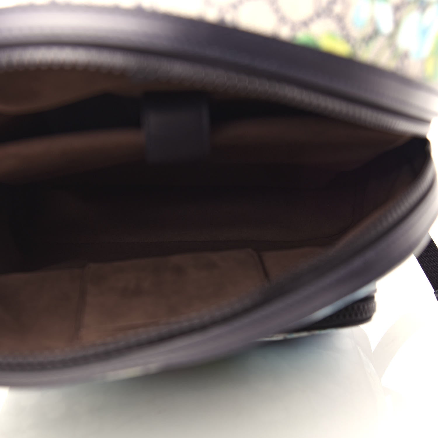 Gucci GG Supreme Monogram Blooms Medium Day Backpack Beige Blue Navy 4 of 9