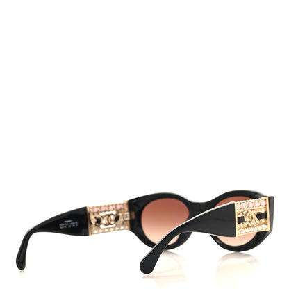 Chanel Acetate Calfskin Chain CC Sunglasses 5536-Q-A Black 4 of 6