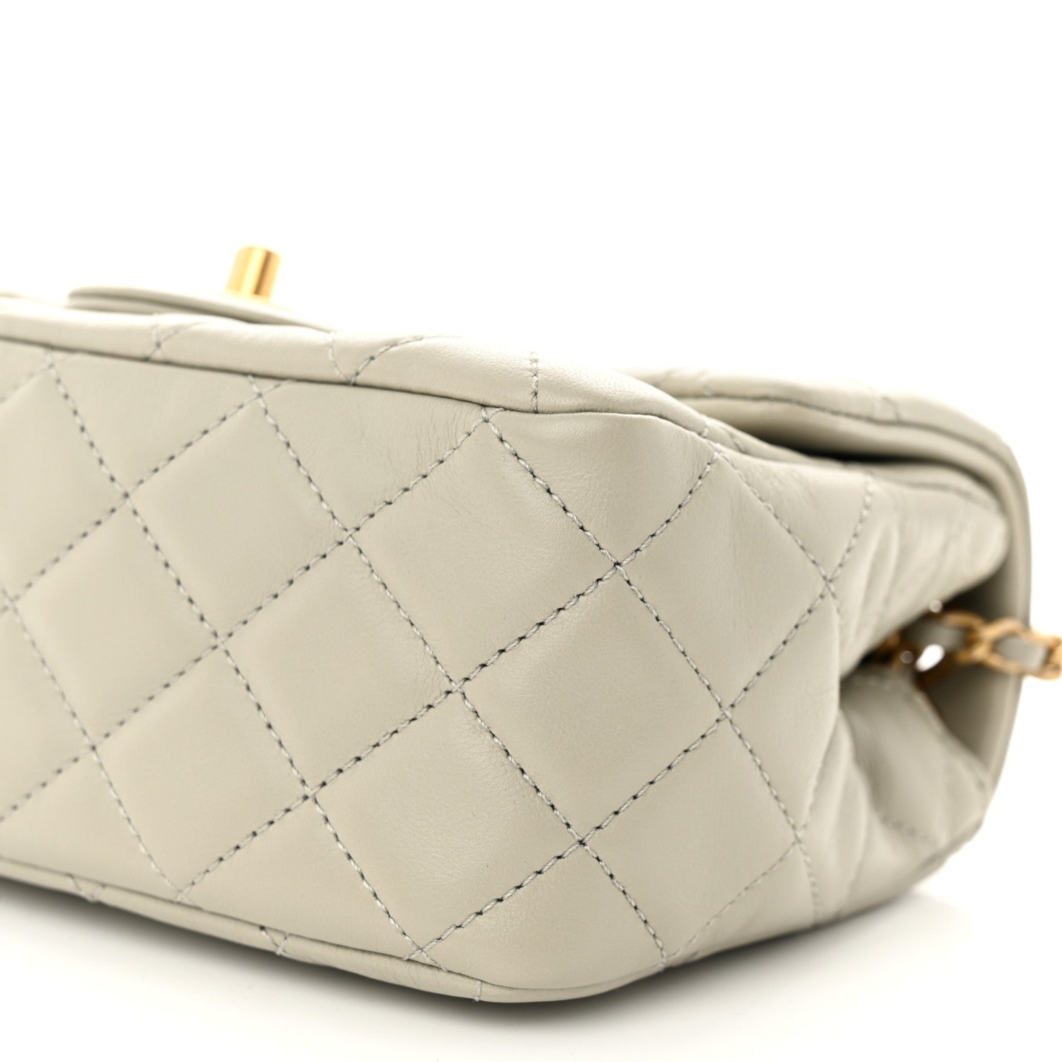 Chanel Lambskin Quilted Mini Pearl Crush Flap Light Grey 10 of 11