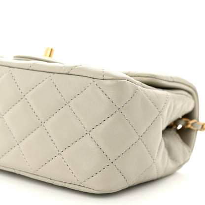 Chanel Lambskin Quilted Mini Pearl Crush Flap Light Grey 10 of 11