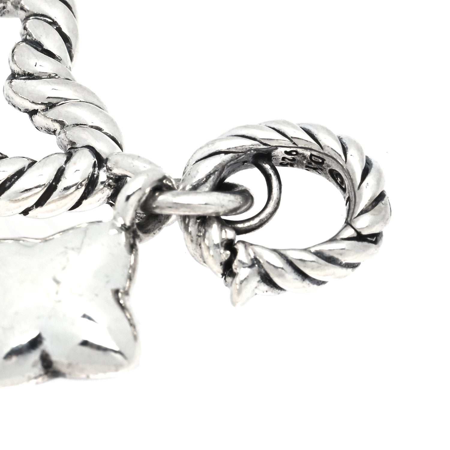 David Yurman Sterling Silver Double Quatrefoil Enhancer Charm Pendant 3 of 4
