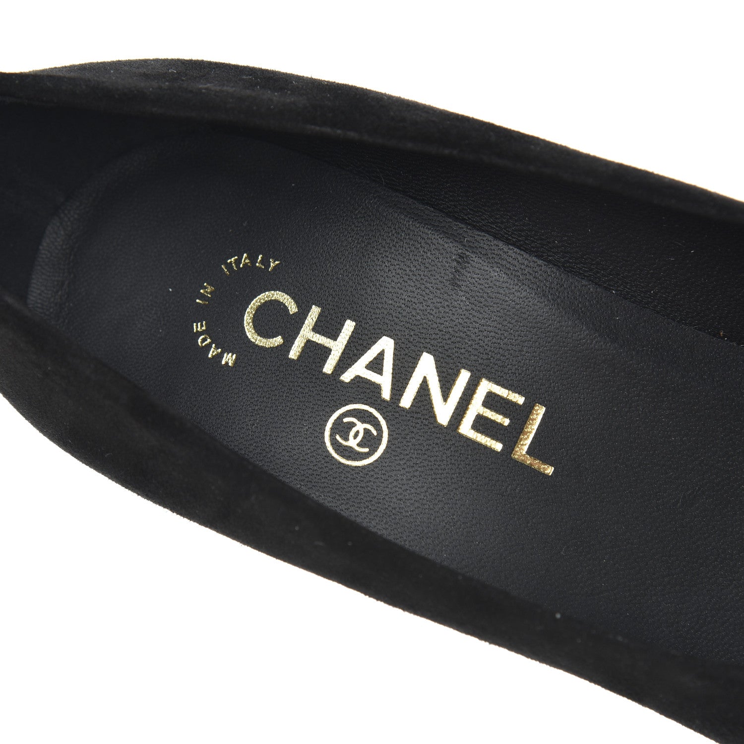 Chanel Suede Cap Toe CC Pumps 38 Black 7 of 18