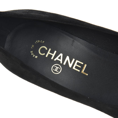 Chanel Suede Cap Toe CC Pumps 38 Black 7 of 18