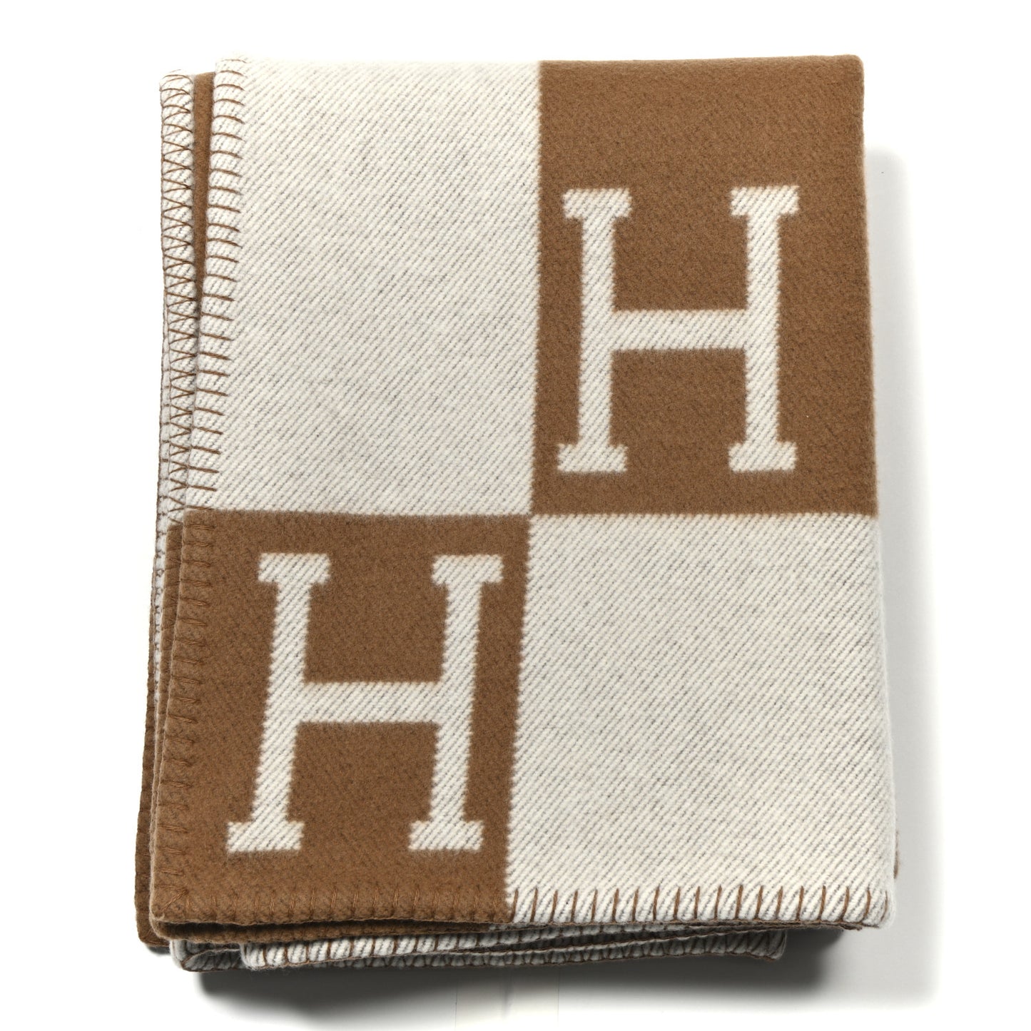 Wool Cashmere Avalon Blanket Ecru Camel