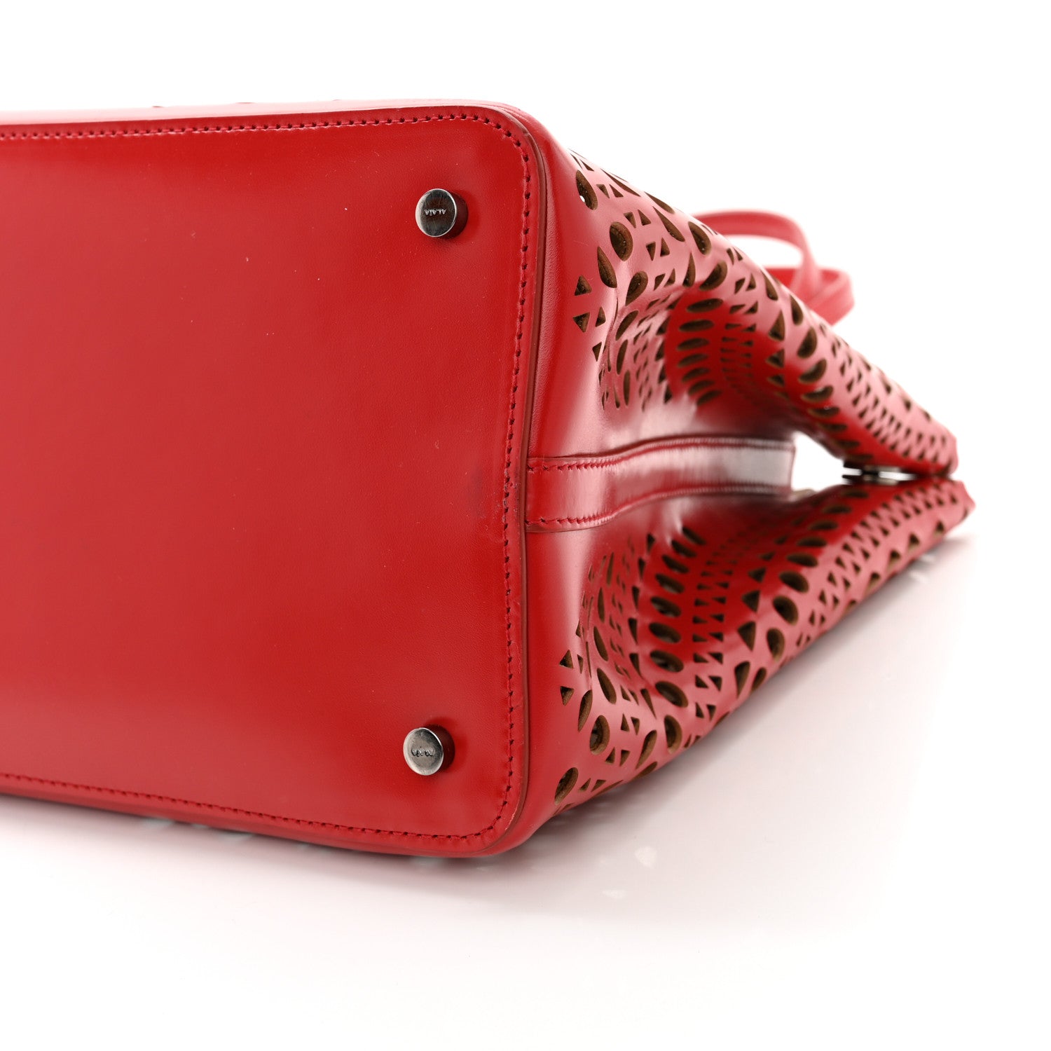 Alaia Calfskin Laser Cut Mina 32 Bag Red 10 of 10