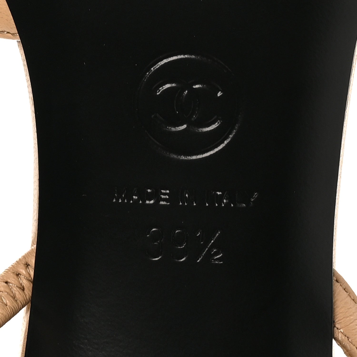 Chanel Patent Lambskin Gabrielle Slingback Pumps 39.5 Beige Black 8 of 9