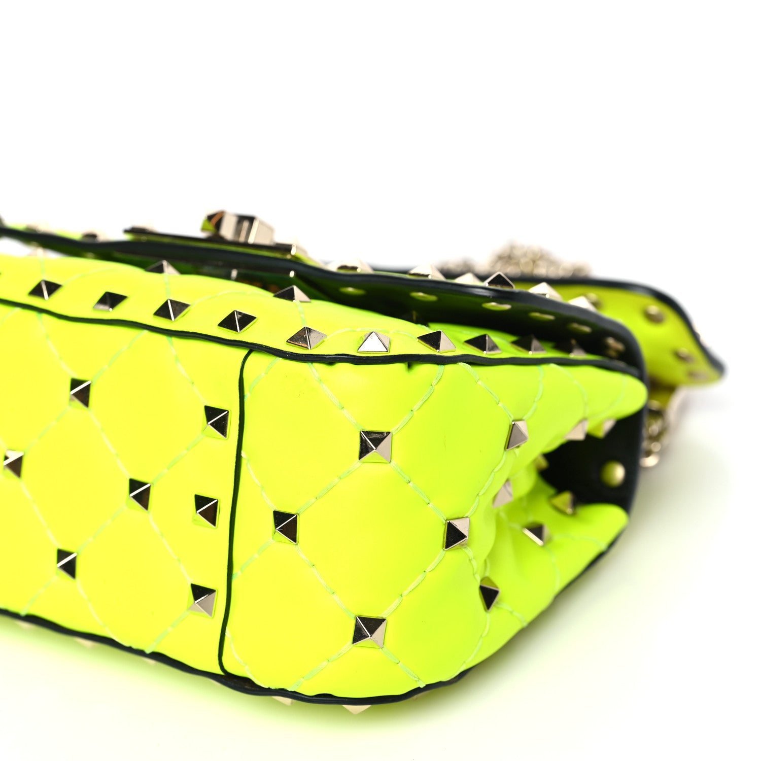 Valentino Garavani Calfskin Micro Rockstud Spike Shoulder Bag Lime 8 of 8
