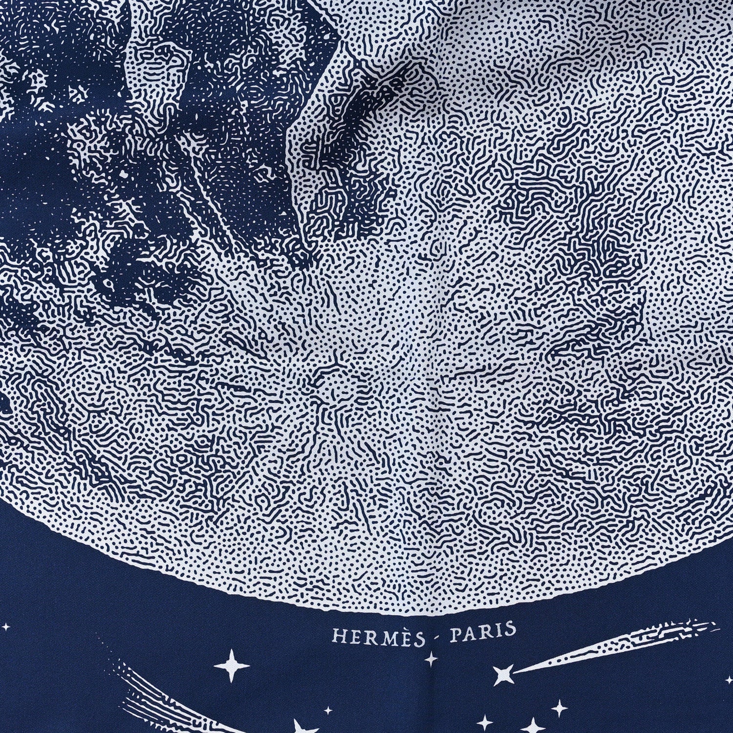 Hermes Silk Clair De Lune Double Face Scarf 90 Marine White Beige 2 of 4