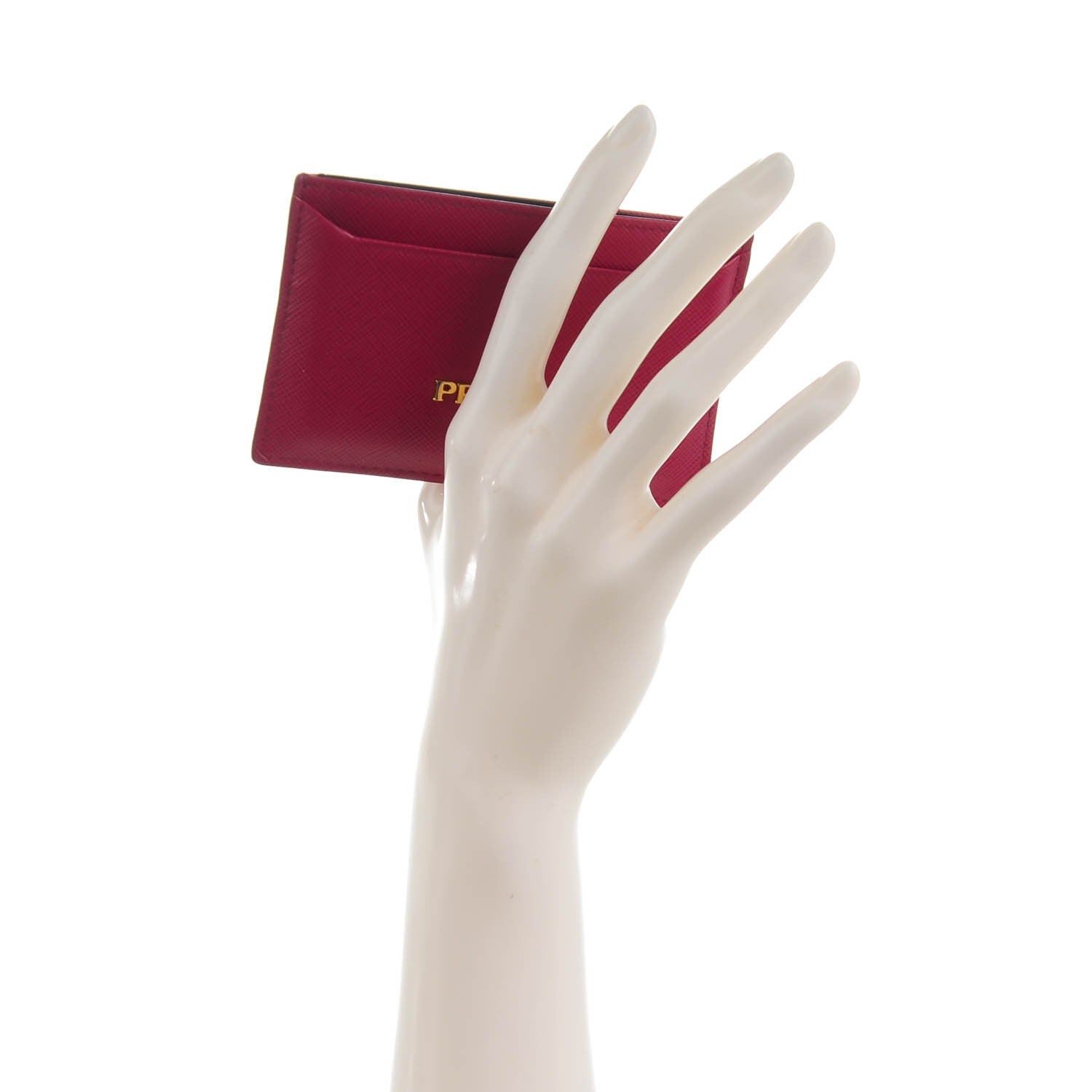 Prada Saffiano Metal Card Case Ibisco 2 of 7