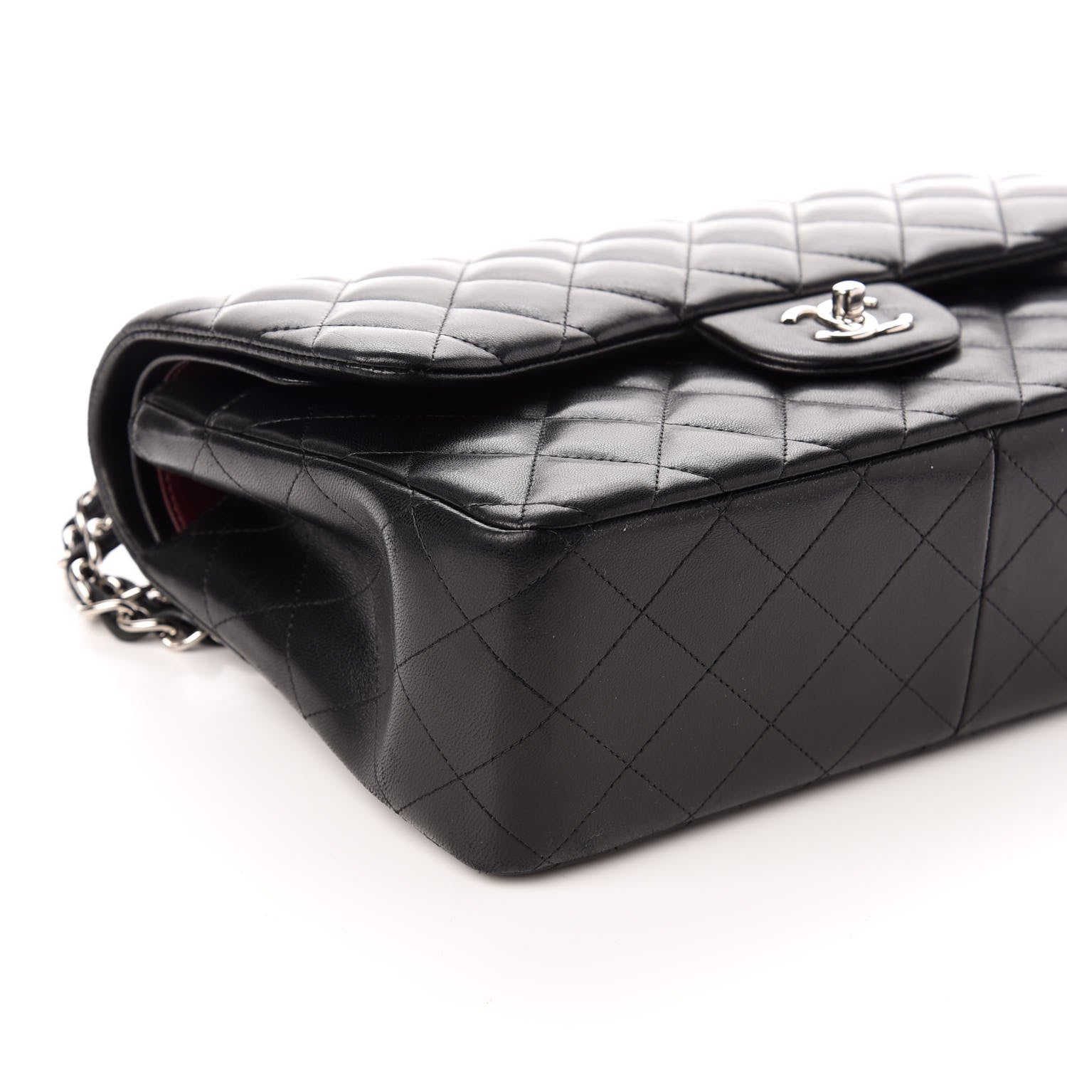Chanel Lambskin Quilted Jumbo Double Flap Black 8 of 9