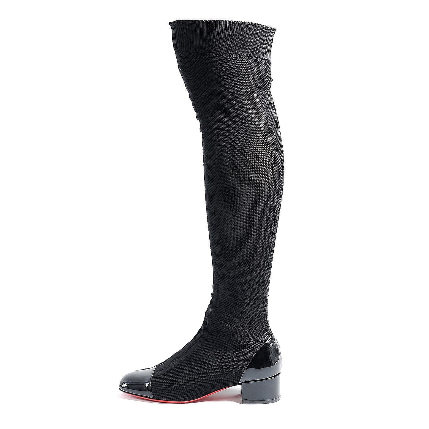 Maille Tricot Patent Trebiba 35 Sock Boots 37 Black