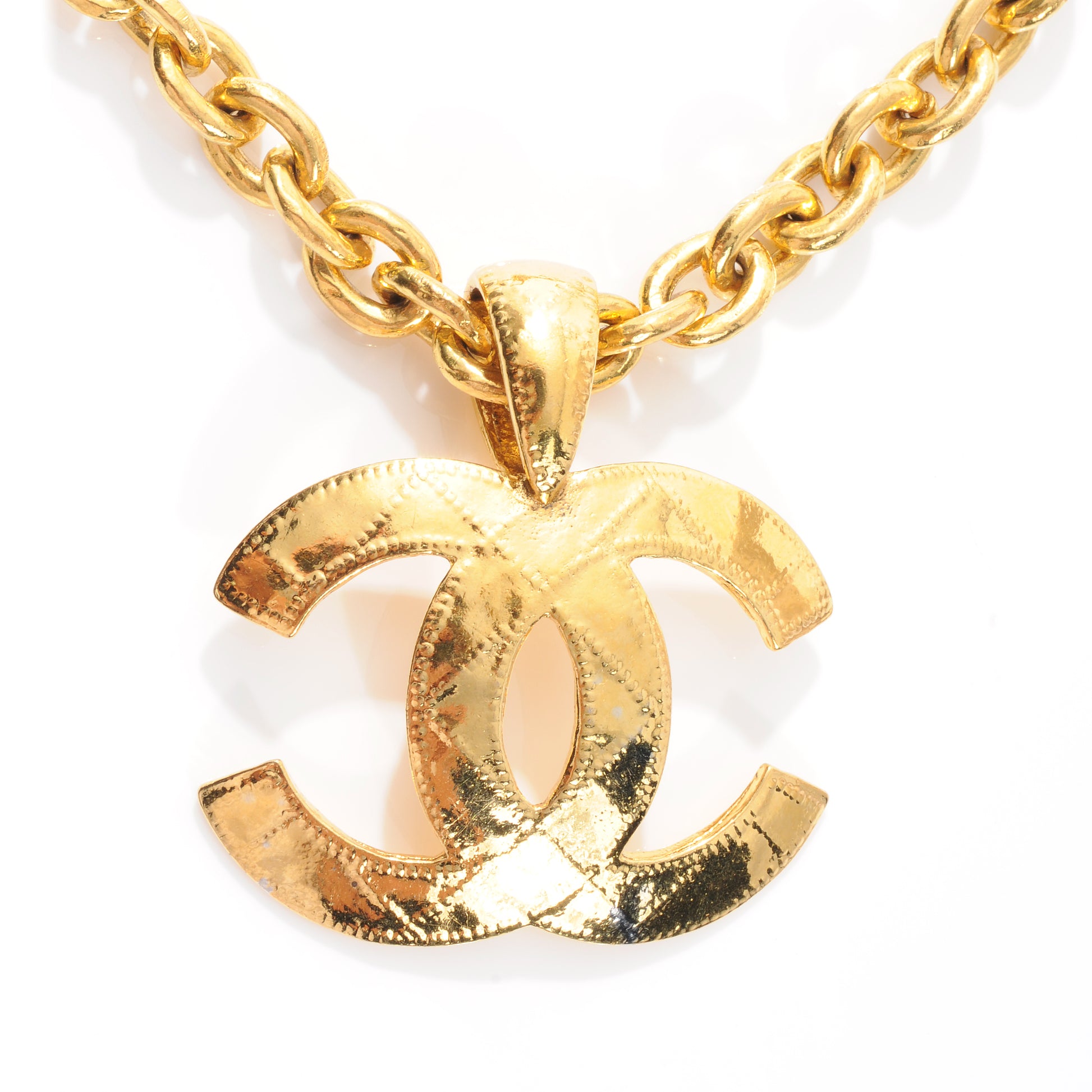Chanel Quilted CC Long Chain Necklace Gold 1 of 6