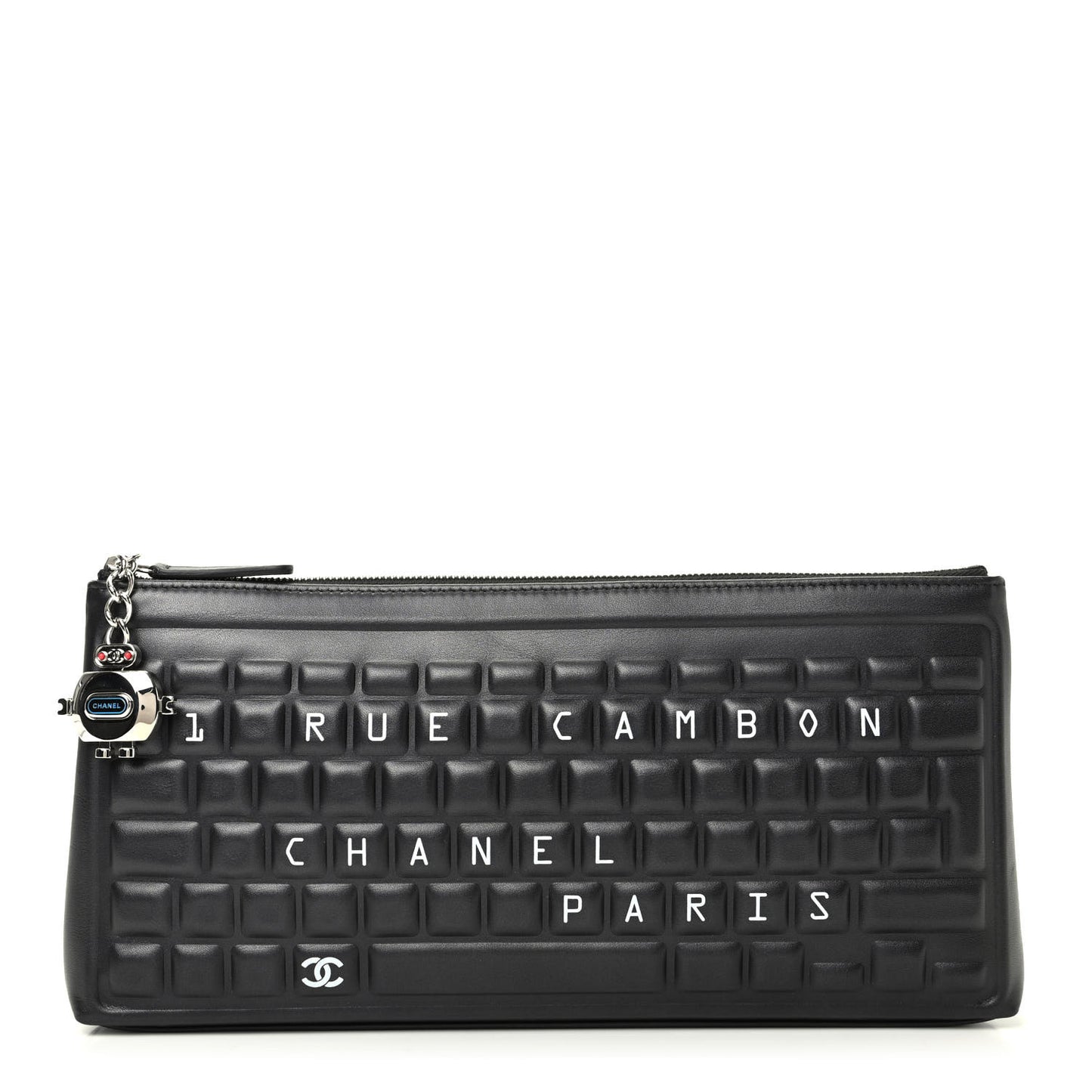 Metallic Calfskin Keyboard Pouch Black