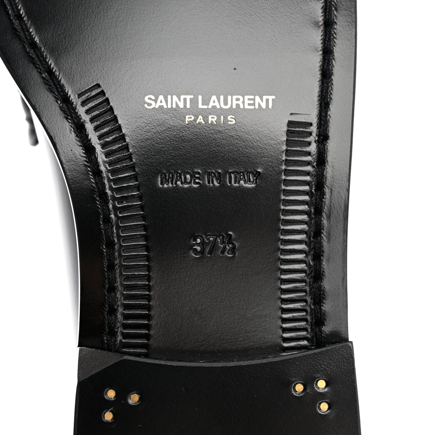 Saint Laurent Calfskin Penny Loafers 37.5 Black 8 of 9
