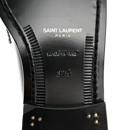 Saint Laurent Calfskin Penny Loafers 37.5 Black 8 of 9