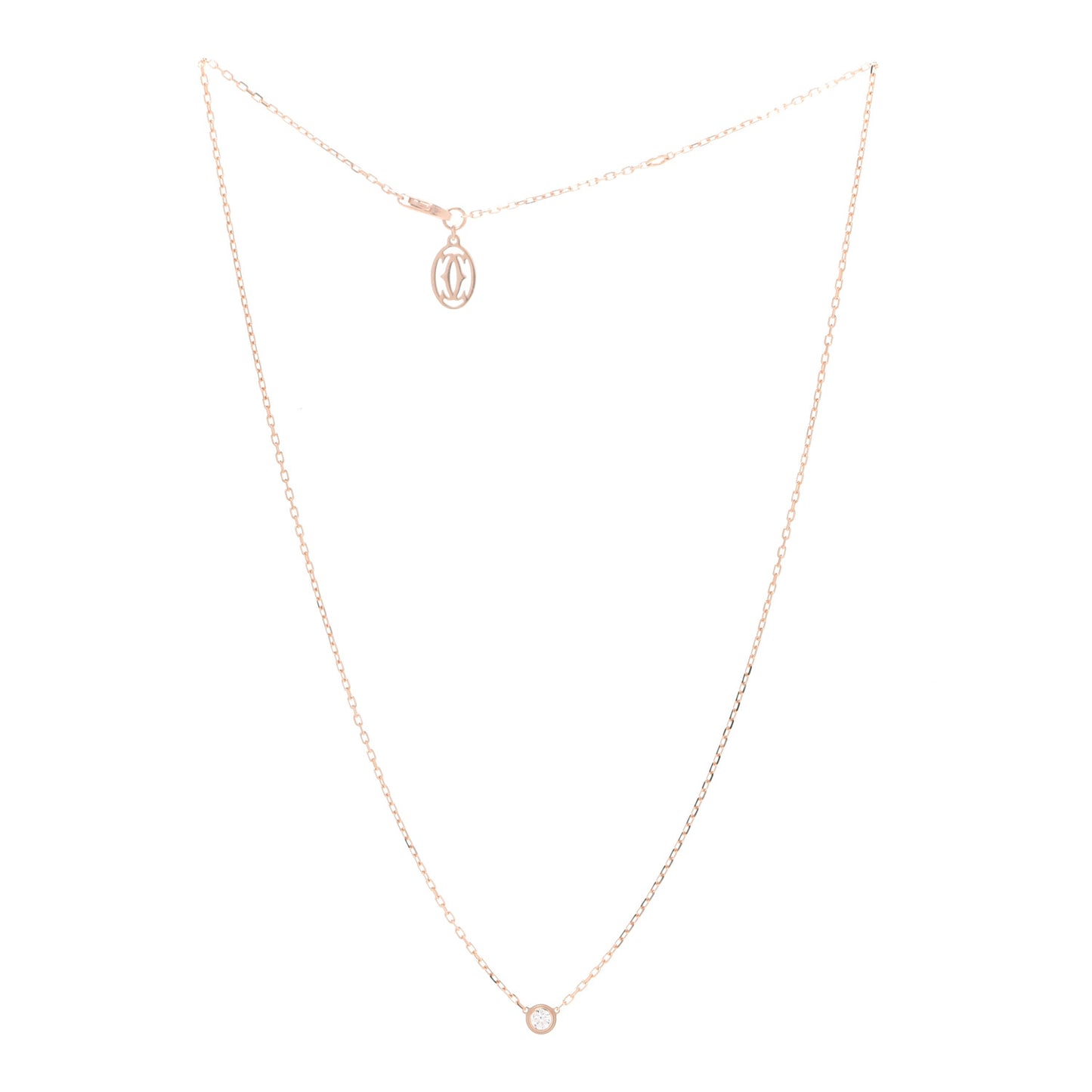 18K Pink Gold Diamond SM D'Amour Pendant Necklace